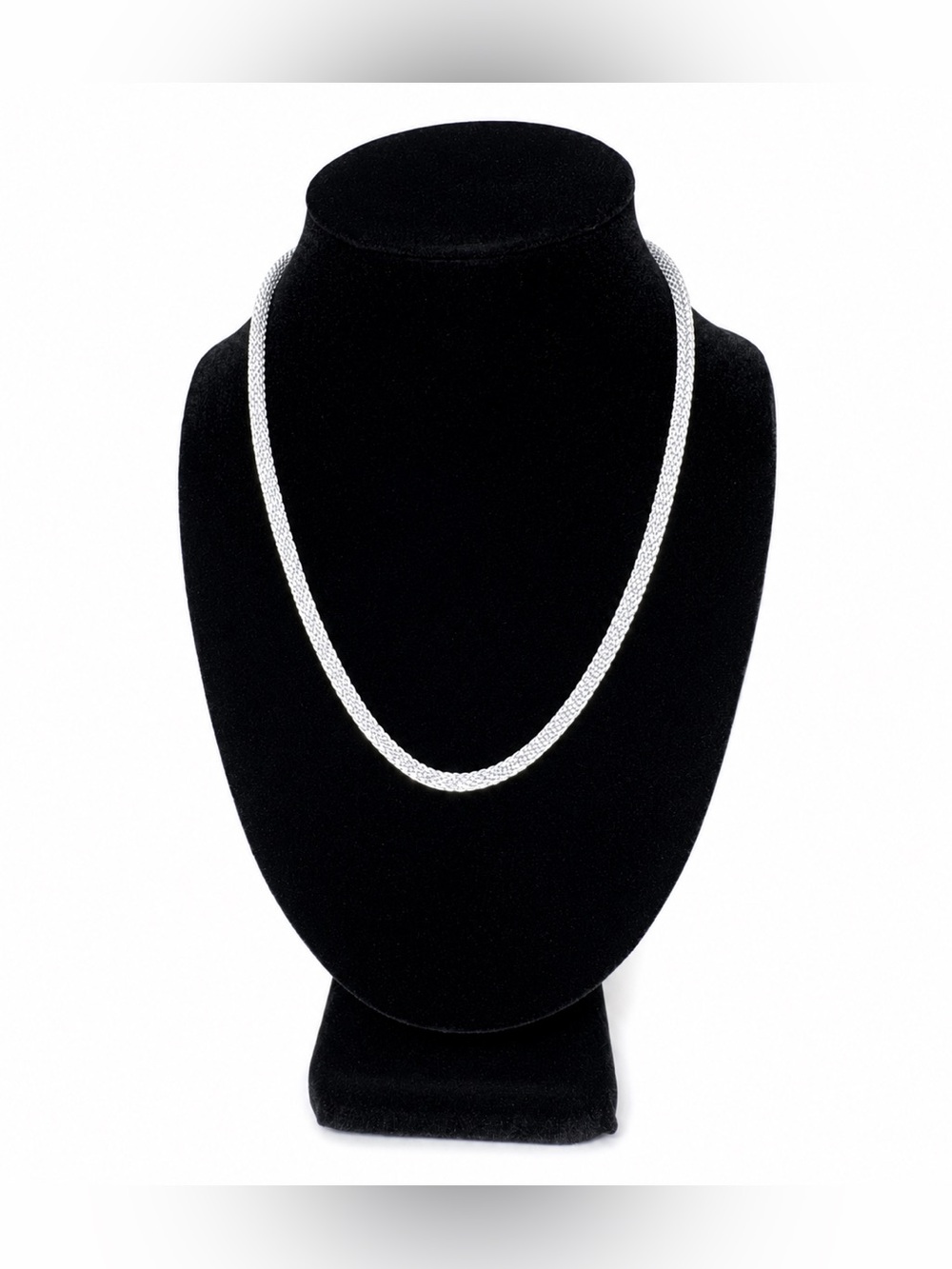 SU Italy 925 Sterling Silver Multi-Strand Woven Mesh Necklace 18” 14.68g